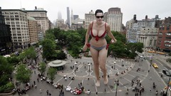 Photo manipulation giant woman