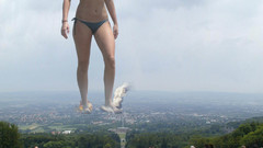 Photo manipulation giant woman