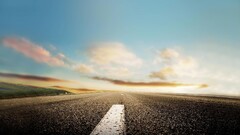 photography sky sunset road horizon clouds highway clear sky