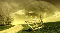 Photomanipulation planet scenery fence
