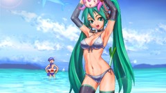 Photoshop Beaches long hair anime girls hatsune miku vocaloid 