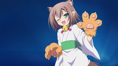 Photoshop fangs Trap blue background green eyes brunettes baka 