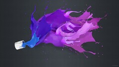 Photoshop painting purple paint can splashes Simple Background