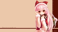 Photoshop red eyes scarfs pink hair long hair anime girls 