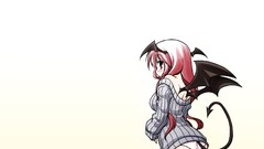 Photoshop wings white background red eyes blush pink hair long 