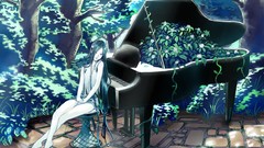 Piano forests green hair