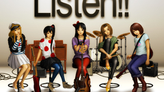 Piano Japanese Drums instruments guitars blondes blue eyes 