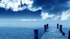 pier Sea clouds horizon sky water