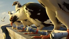 Pigeons Birds Scrolls Money Animals