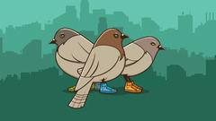 Pigeons Birds Shoes skyline jared nickerson simple artwork