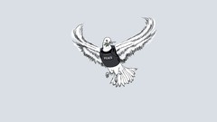 Pigeons funny peace doves minimalistic artwork