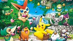 Pikachu Pokemon snivy Tepig Oshawott Pansage axew