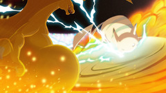 Pikachu vs charizard cartoon