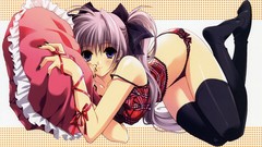 Pillows anime girls twintails Simple Background