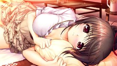 Pillows blush anime girls brunettes game cg