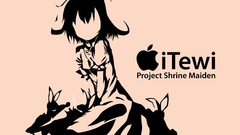 Pink Anime parody silhouettes anime girls ipod touhou inaba tewi
