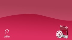 Pink background Linux debian GNU/Linux