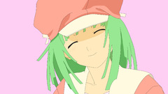 Pink bakemonogatari Green hair