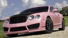Pink cars bentley continental gt