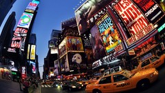 Pink cars Manhattan Taxi Times Square ride new york city