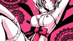 Pink Catherine cherries stockings anime girls corset