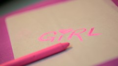Pink crayon