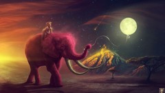 Pink elephants surreal fantasy art