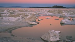 Pink evening California lakes Mono Lake