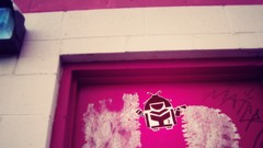 Pink graffiti urban doors