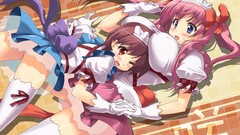 Pink hair anime girls blue eyes seifuku haramura nodoka 