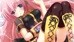 Pink hair anime girls blue eyes vocaloid megurine luka