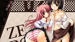 Pink hair anime girls brown eyes zero no tsukaima wink 