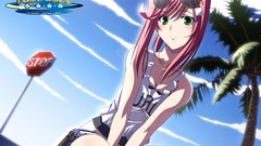 Pink hair anime girls green eyes