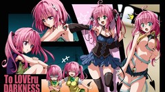 Pink hair anime girls green eyes lala satalin deviluke phones 