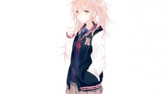 Pink hair anime girls school uniforms pinky