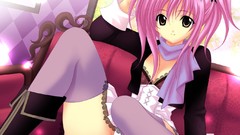 Pink hair anime girls underwear panties