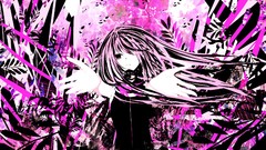 Pink hair anime girls vocaloid megurine luka polychromatic