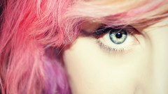 Pink hair blue eyes