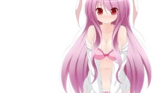 Pink hair bra touhou animal ears reisen udongein inaba cleavage 