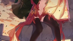 Pink hair brunettes guilty crown bare shoulders yuzuriha inori 