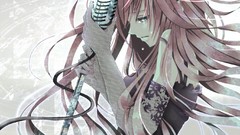 Pink hair crying vocaloid megurine luka