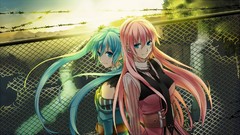 Pink hair long hair anime girls blue eyes hatsune miku vocaloid 