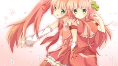 Pink hair long hair anime girls blue eyes hatsune miku vocaloid 