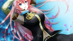 Pink hair long hair anime girls blue eyes vocaloid megurine 