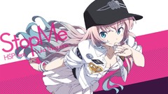 Pink hair long hair anime girls blue eyes vocaloid megurine luka