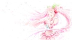Pink hair long hair anime girls closed eyes hatsune miku 
