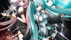 Pink hair long hair anime girls hatsune miku vocaloid megurine 