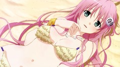 Pink hair long hair anime girls lala satalin deviluke 