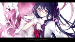Pink hair long hair anime girls mahou shoujo madoka magica 