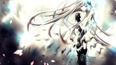 Pink hair long hair blue eyes vocaloid megurine luka